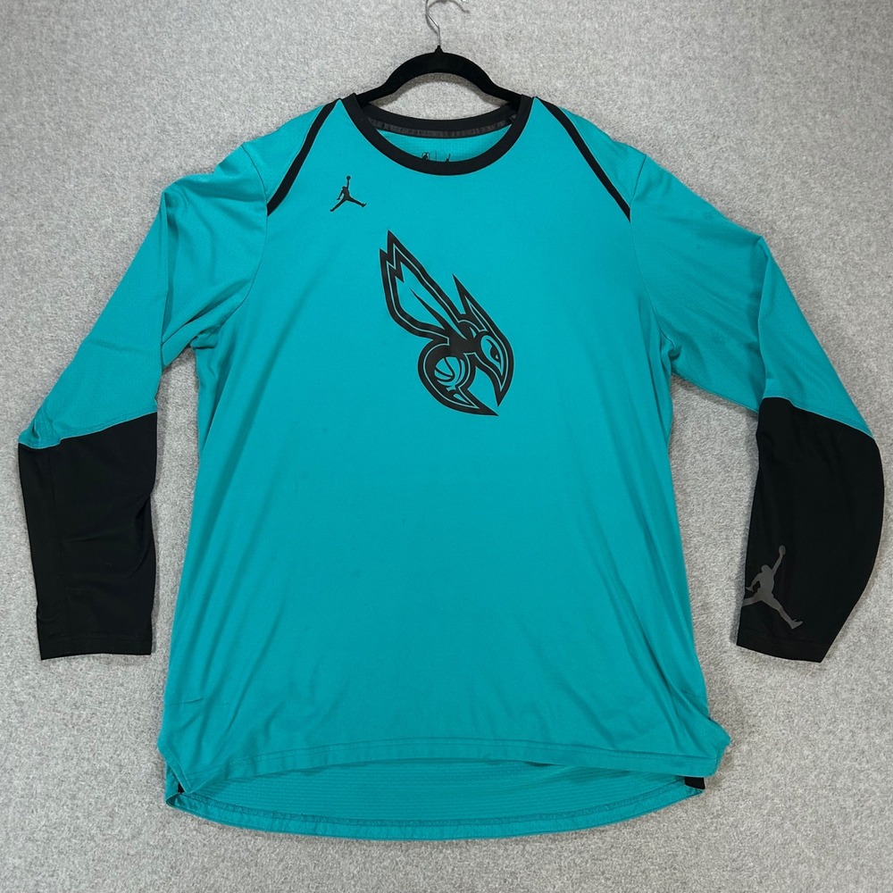 Charlotte Hornets Jordan Shirt NBA Mens XL Teal Dri-FIT Basketball Sportswear